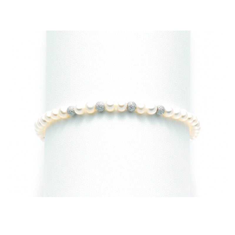 Bracciale di Perle Miluna con 4 sfere in oro diamantato - PBR895