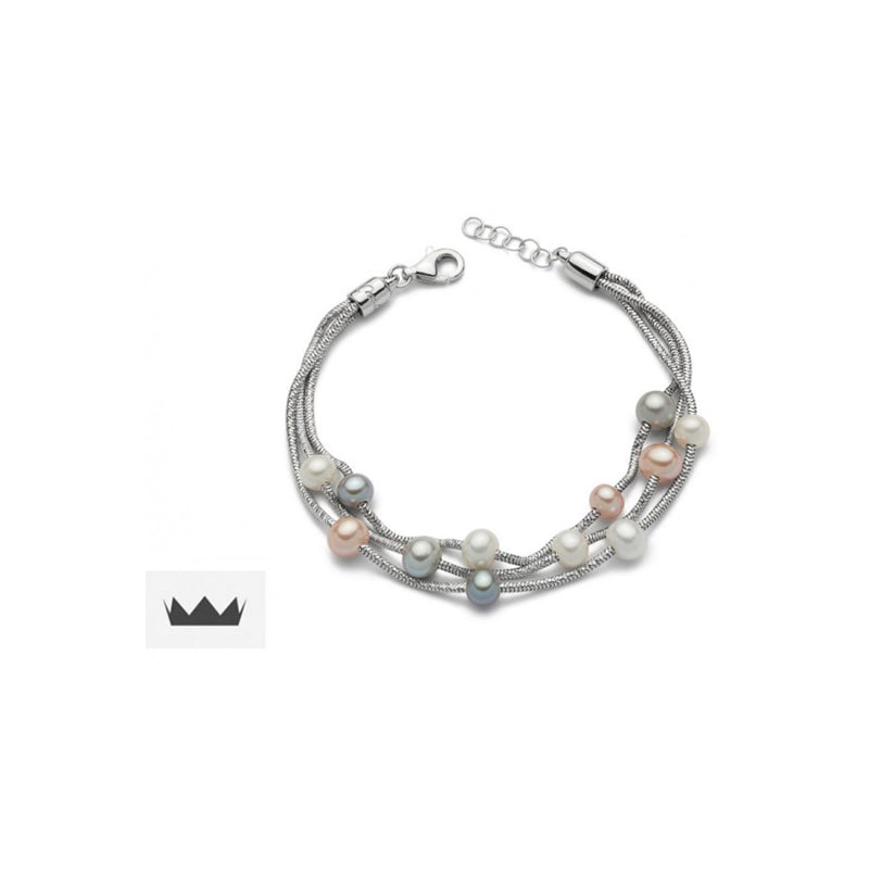 Bracciale di Perle Miluna Argento 3 fili Collezione Miss Italia - PBR2834