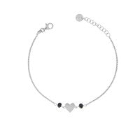 Bracciale argento con cuore e pietre blu Rue Des Mille