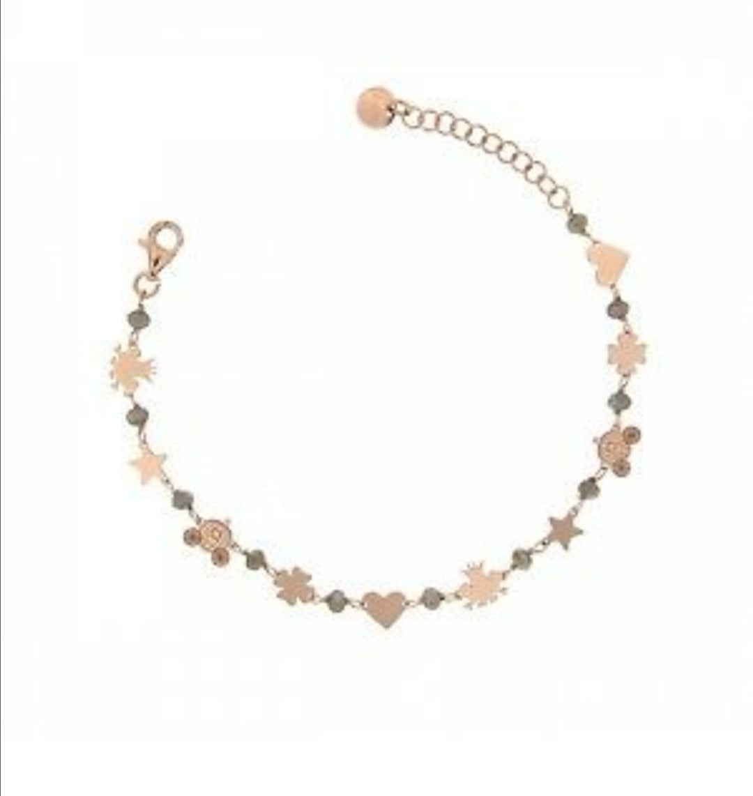 Bracciale Rue Des Mille con inserti neri e simboli portafortuna
