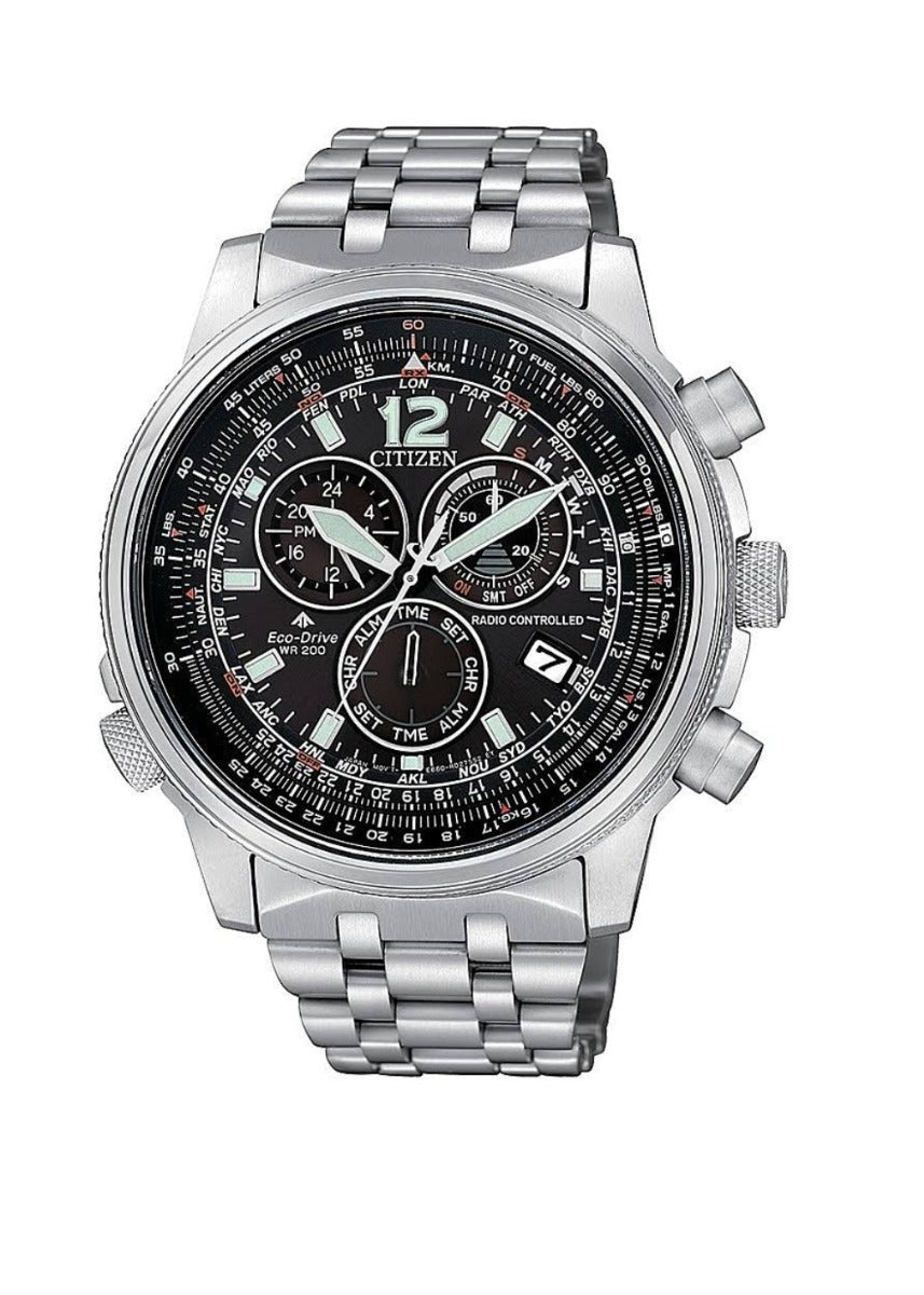CITIZEN RADIOCONTROLLATO CRONO PILOT ACCIAIO MOVIMENTO ECO-DRIVE CB5860-86E