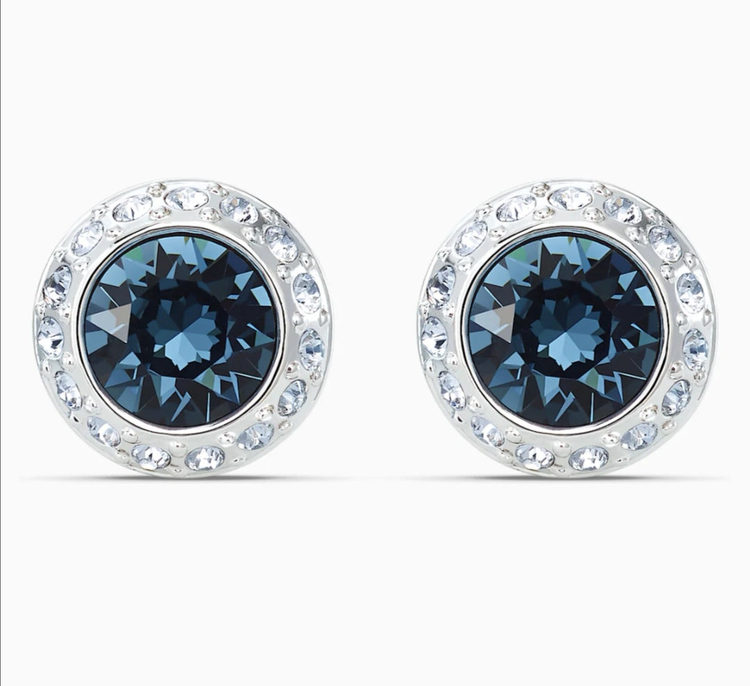 ORECCHINI STUD ANGELIC, AZZURRO, PLACCATO Rodio swarovski