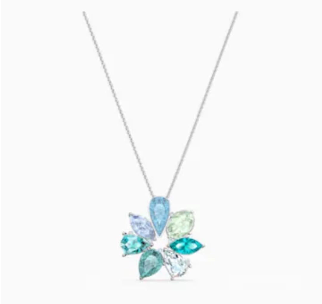 PENDENTE SUNNY FLOWER, MULTICOLORE CHIARO, PLACCATO RODIO