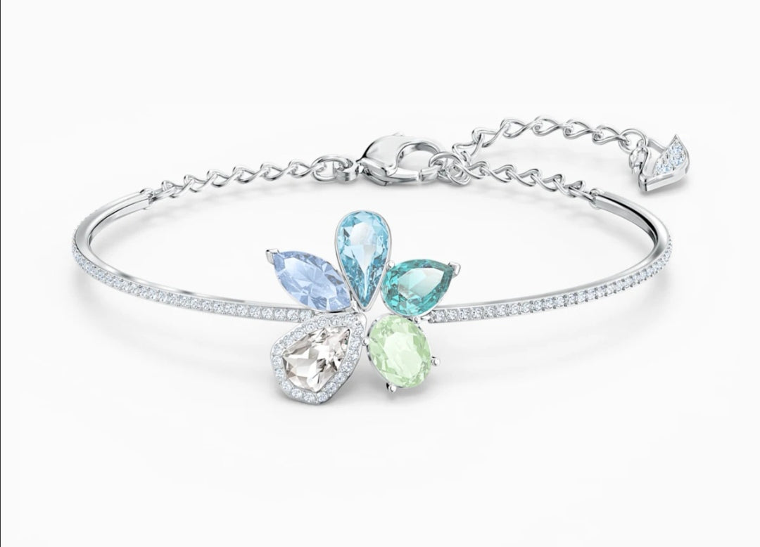 BRACCIALE RIGIDO SUNNY, MULTICOLORE CHIARO, PLACCATO RODIO