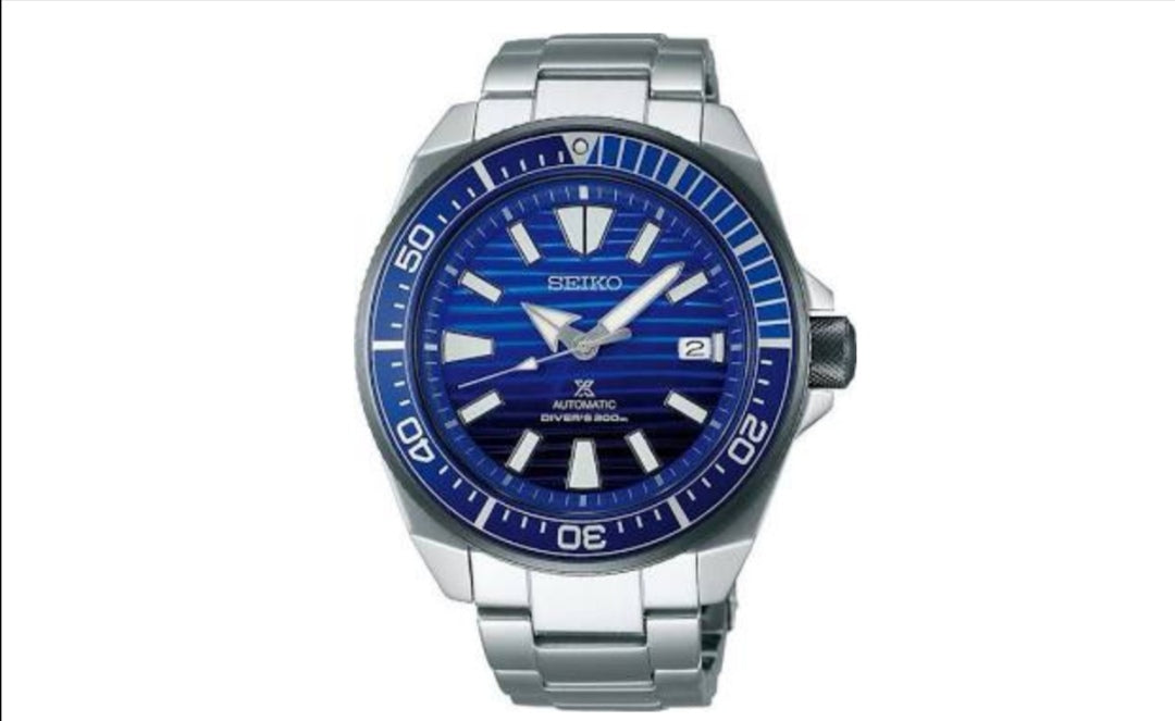SEIKO PROSPEX "SAMURAI" SAVE THE OCEAN FONDO BLU E CINTURINO IN ACCIAIO