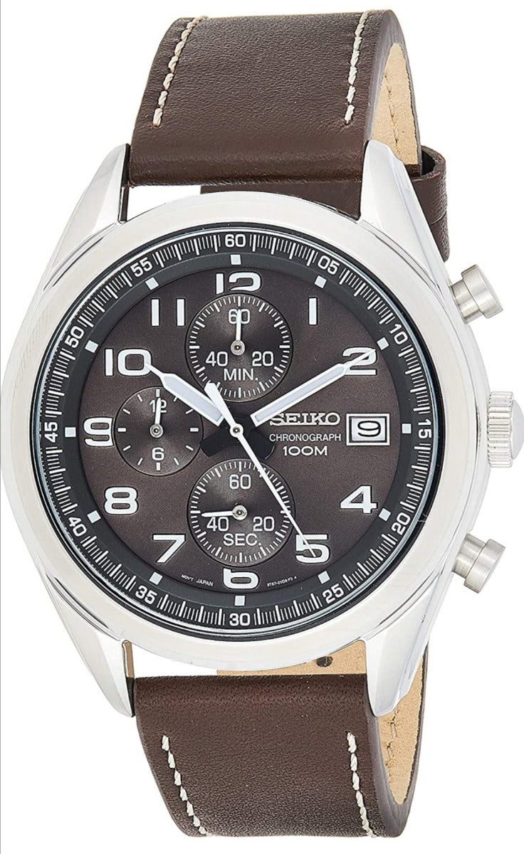 Seiko Orologio Cronografo Quarzo Uomo con Cinturino in Pelle SSB275P1