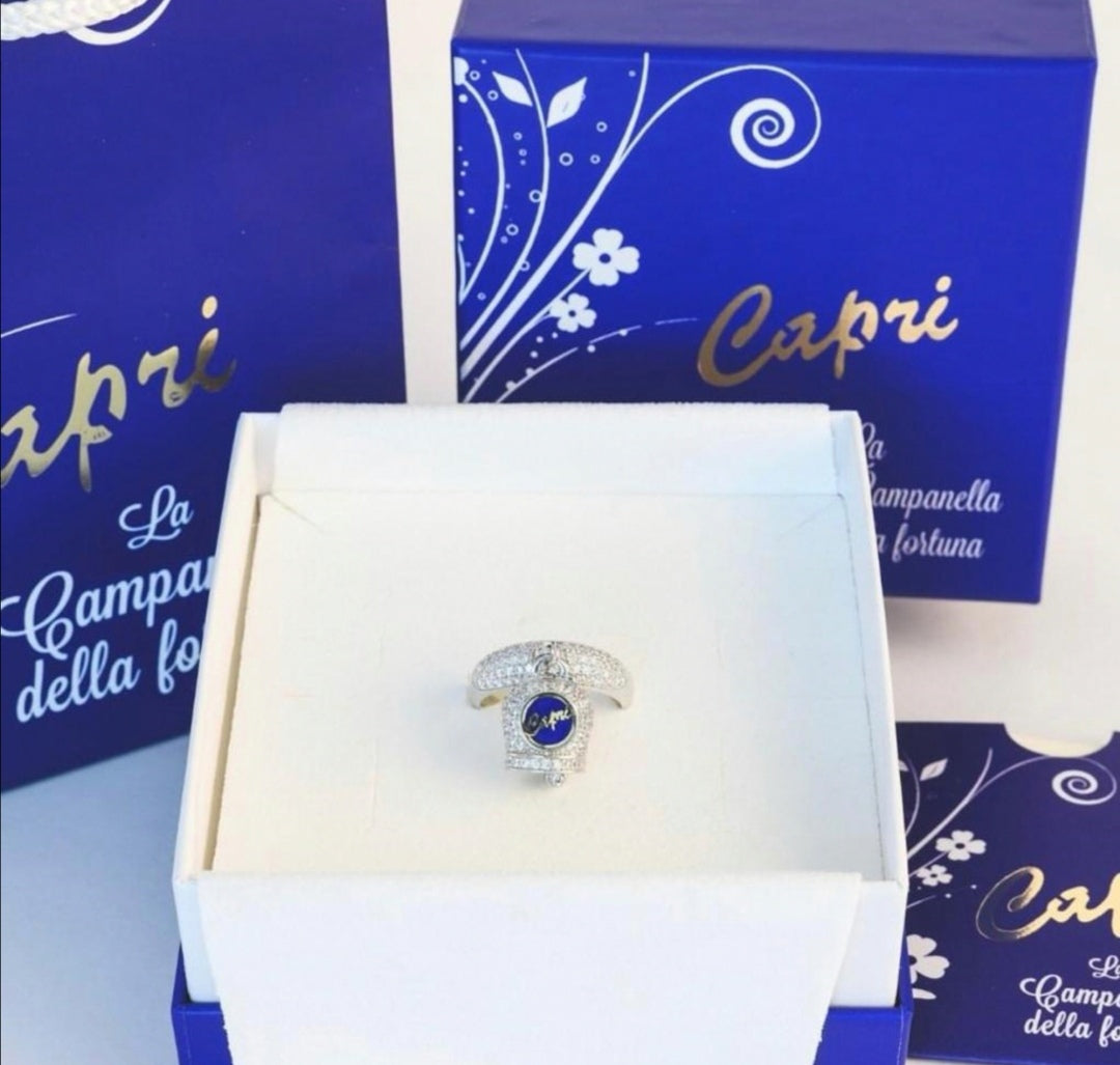 Anello Capri argento 925 con strass Regolabile