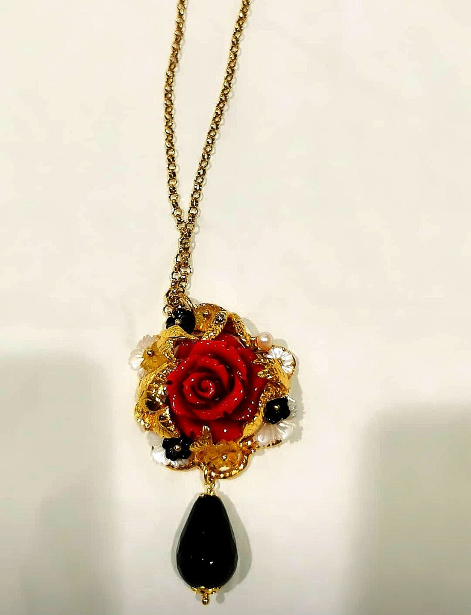 Collana Braccialini con rosa