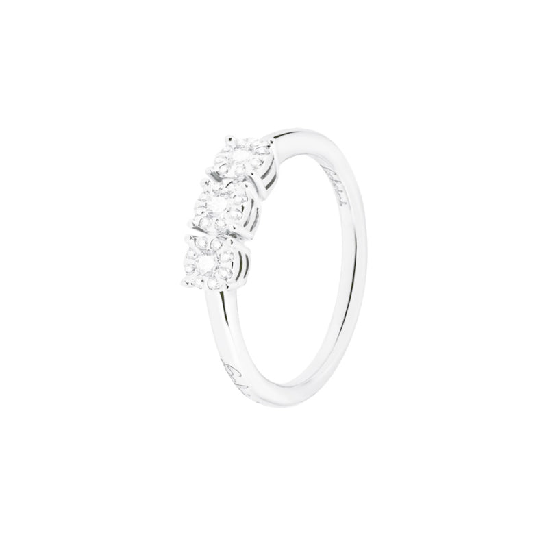 Anello Trilogy in oro bianco 18 kt Salvini (Damiani) - Collezione Daphne Chic