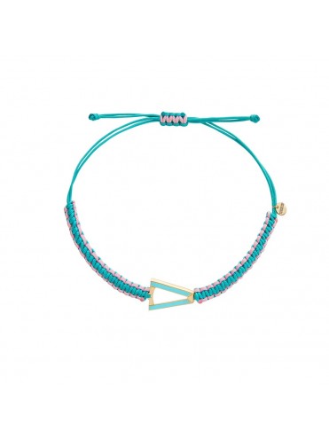 VALENTINA FERRAGNI KATE LIGHT BLUE BRACCIALE CAVIGLIERA IN ARGENTO PLACCATO ORO GIALLO 24 CT SMALTO AZZURRO
