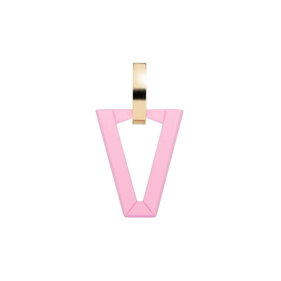 VALENTINA FERRAGNI UALI PINK MONO ORECCHINO IN ARGENTO PLACCATO ORO GIALLO 24 CT COLORE ROSA