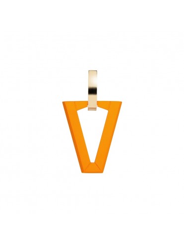VALENTINA FERRAGNI UALI ORANGE MONO ORECCHINO IN ARGENTO PLACCATO ORO GIALLO 24 CT COLORE ARANCIONE