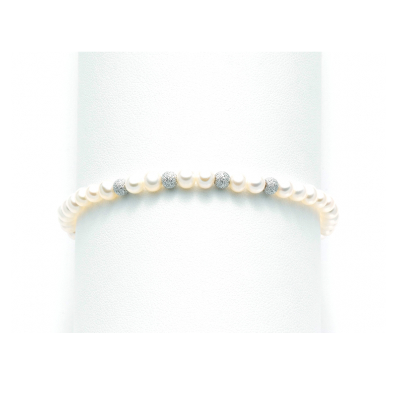 (image for) Bracciale di Perle Miluna con 4 sfere in oro diamantato – PBR895