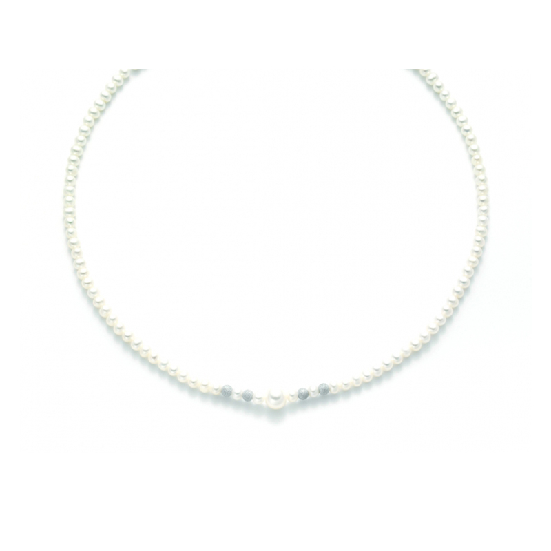 (image for) Collana di Perle Miluna con 4 sfere in oro diamantato più una perla più grande – PCL3080