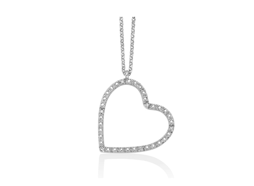 (image for) collana a forma di cuore con diamanti naturali Miluna