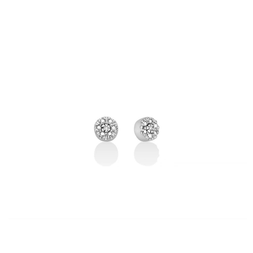 (image for) Miluna – Orecchini forma tonda con diamanti naturali e argento