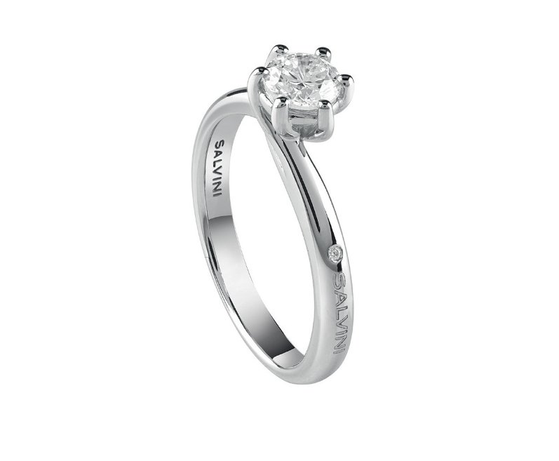 (image for) LAVINIA anello solitario in oro bianco con diamante. Salvini Gioielli