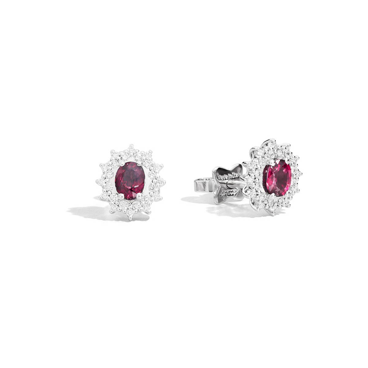 (image for) Orecchini Camelia diamanti e rubino taglio ovale | Recarlo