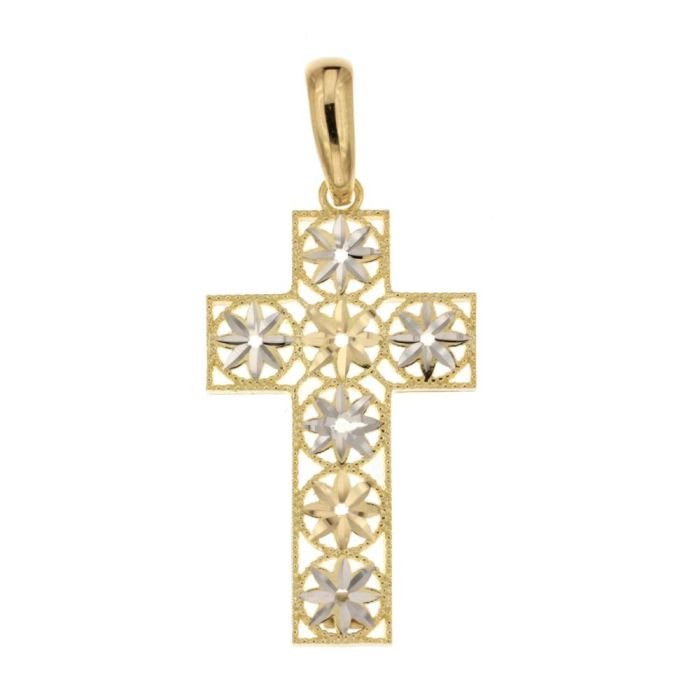 (image for) Croce Donna oro bianco e oro giallo 18 kt